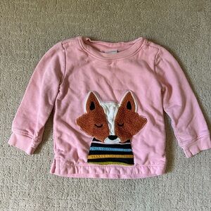 Hanna Andersson fox appliqué sweatshirt 2T girls